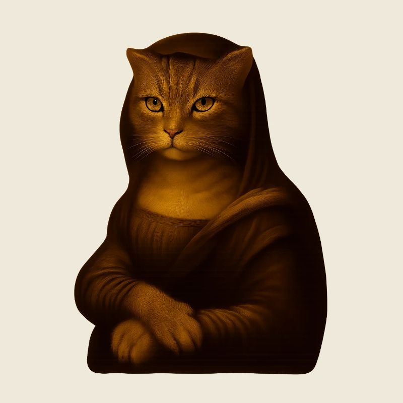 Moderne Katzenkunst im Vintage-Stil