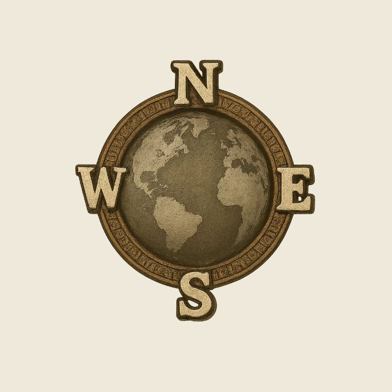 Vintage World Compass World Map