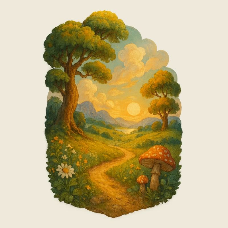 Fairy tale trail in the sunlight