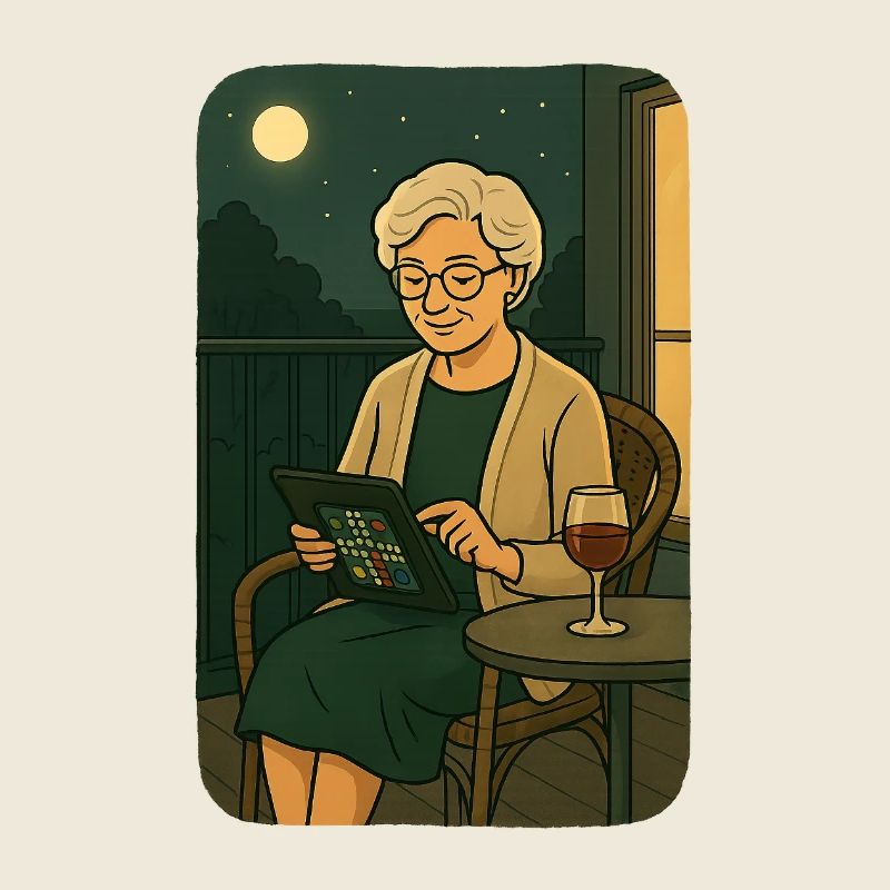 Soirée jeux de lune sur le balcon