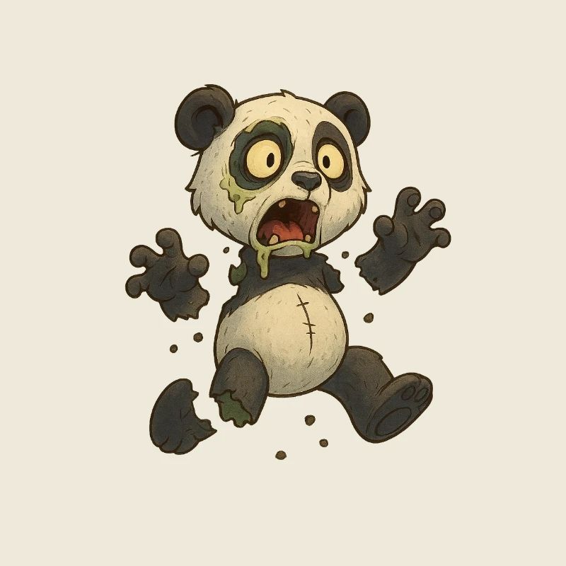 Panda Zombie Verweste Untote Halloween