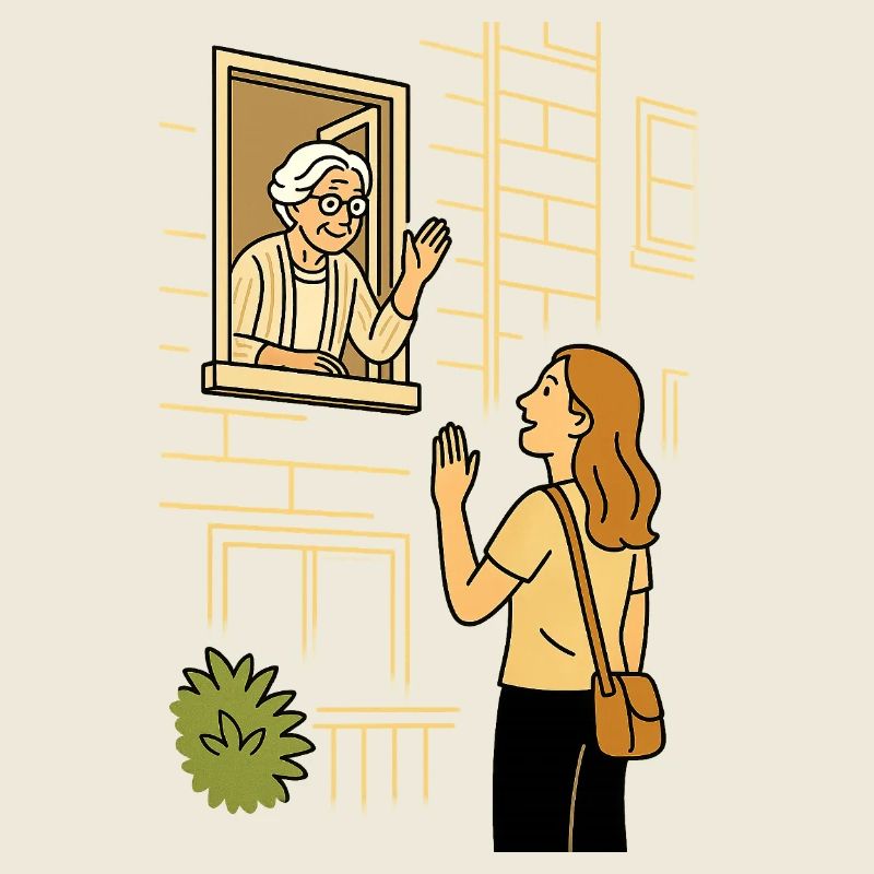 Oma Karin nach Hause begleiten