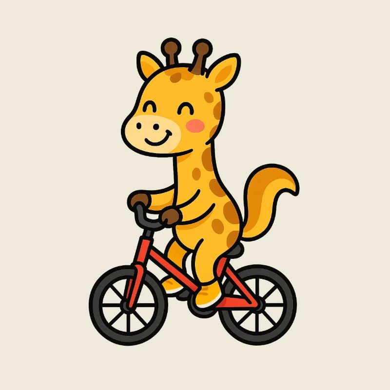 Giraffe on a bicycle