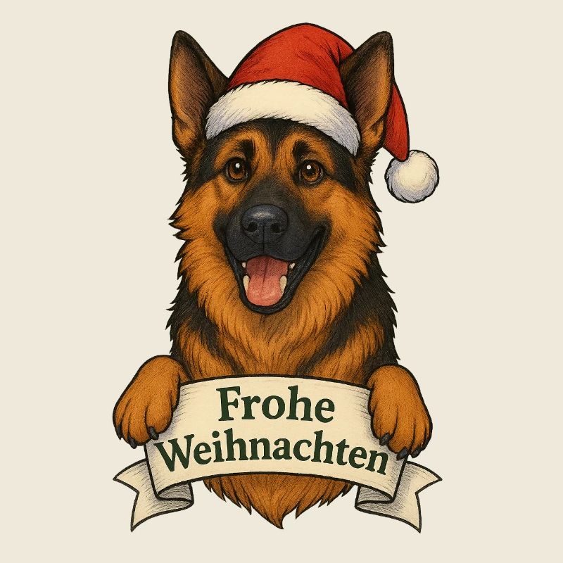 Weihnachtshund mit Santa Hut