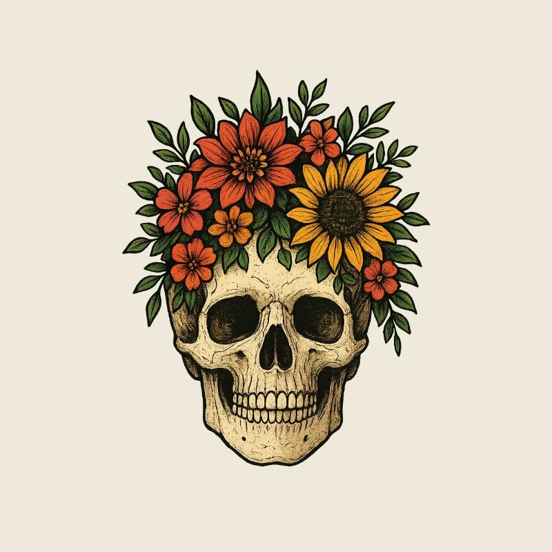 Crâne floral