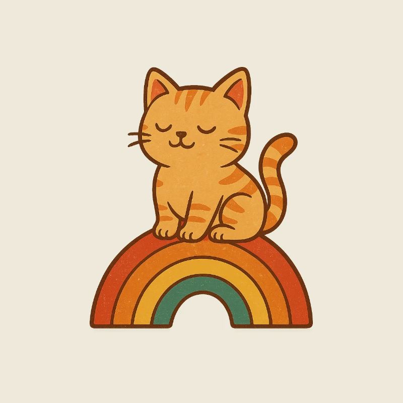 Chat Arc-en-ciel Tranquillité