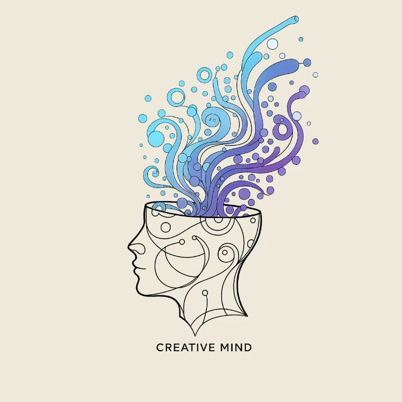 Mente Creativa – Ilustración Abstracta del Cerebro