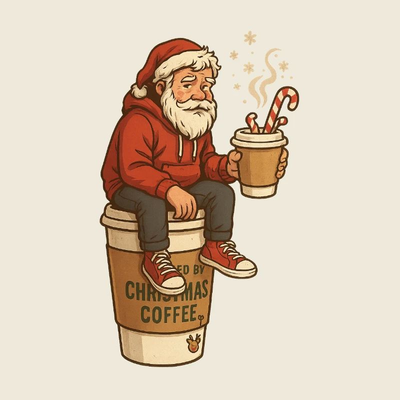 Santa Coffee Break Cartoon