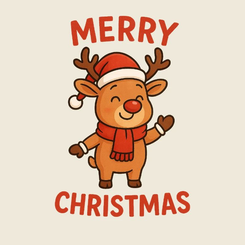 Renne qui agite avec un texte de Noël