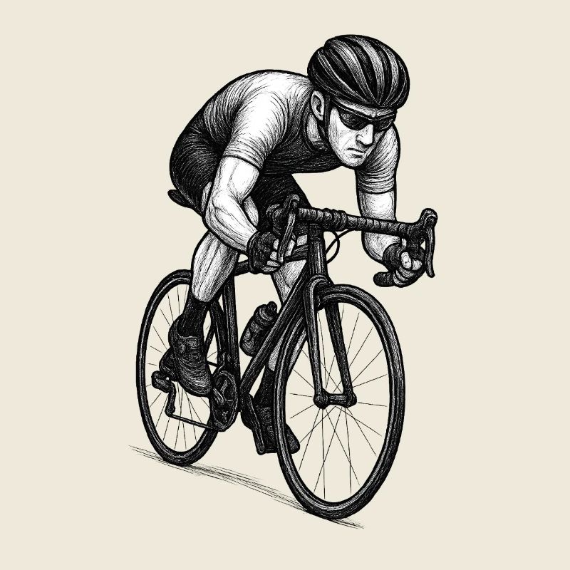 Rennradfahrer Detail Illustration