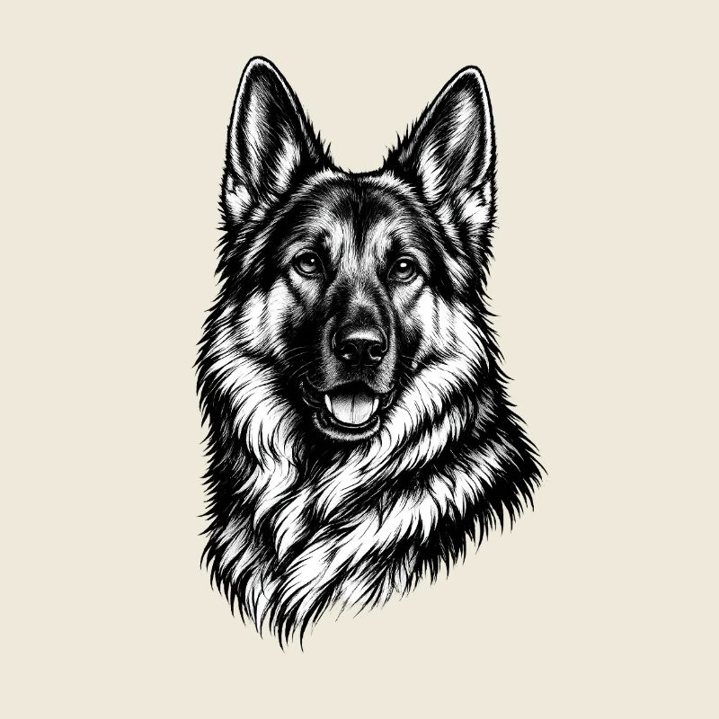 Schäferhund Illustration – Kunstzeichnung Hund
