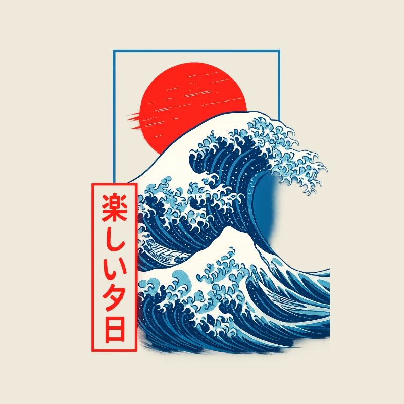 Vague Japonaise Soleil Rouge