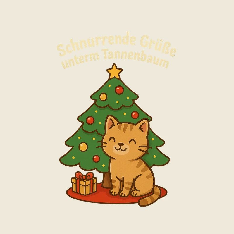 Schnurrende Grüße unterm Tannenbaum – Katze