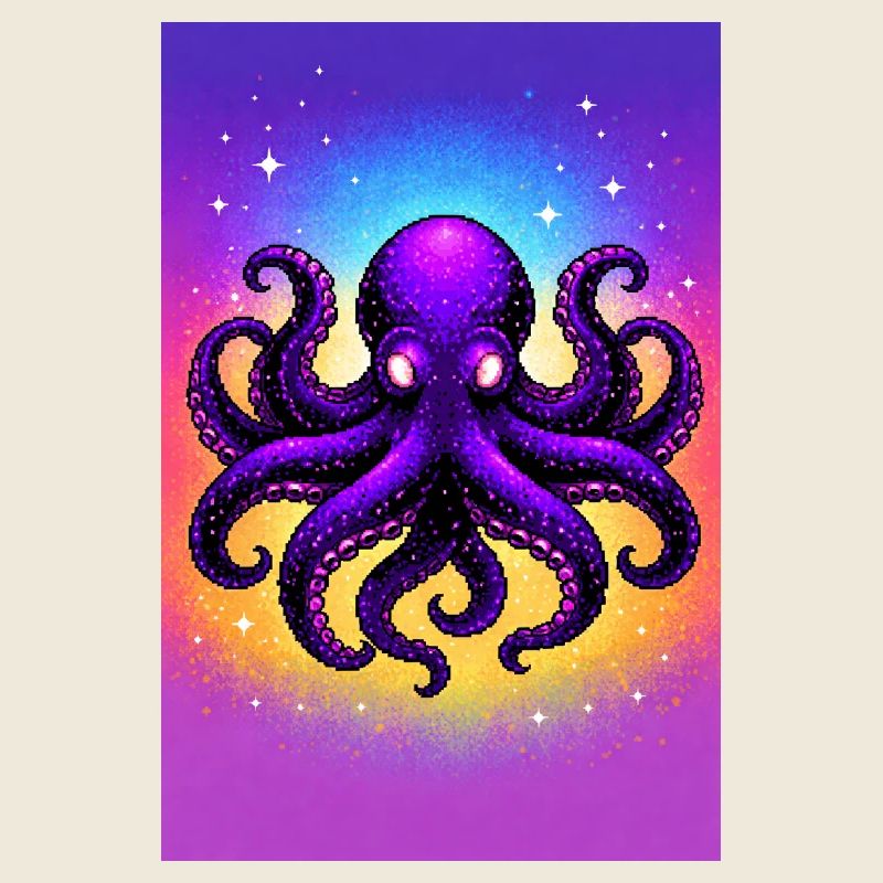 Purple Cosmic Octopus