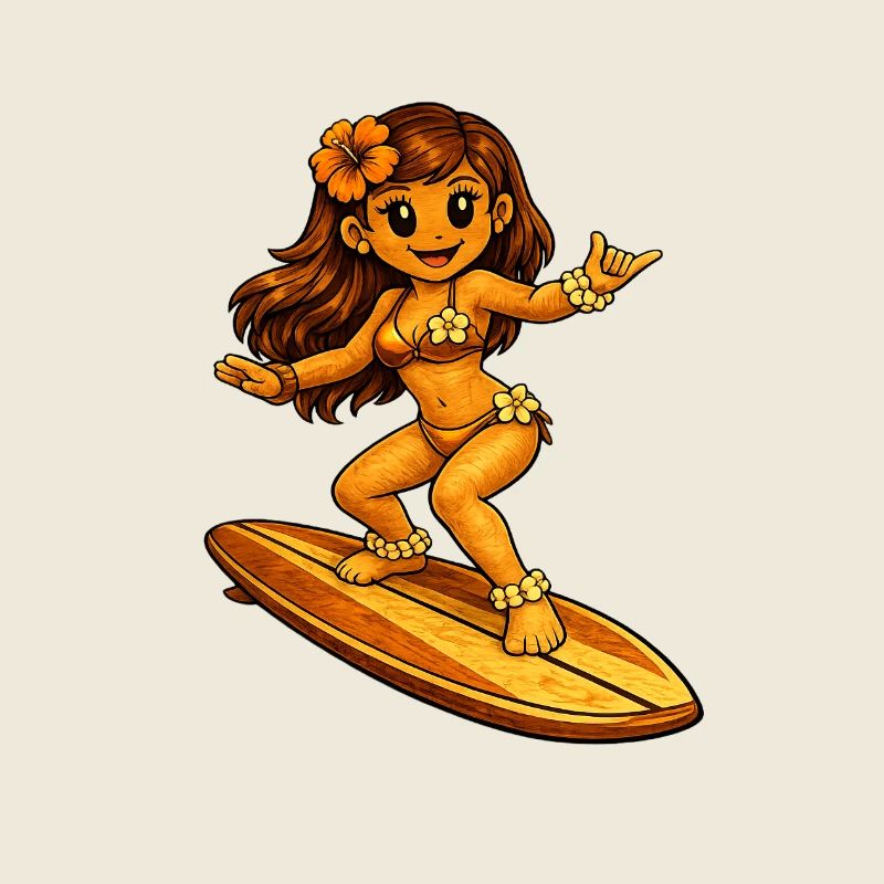 Surfer Hawaiian style