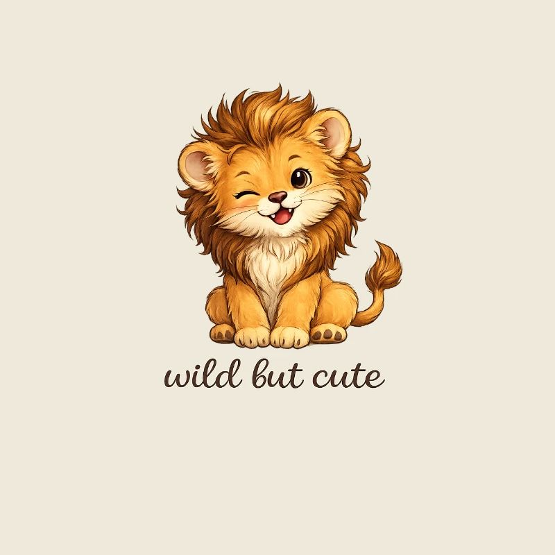 L’enfant lion sauvage et mignon