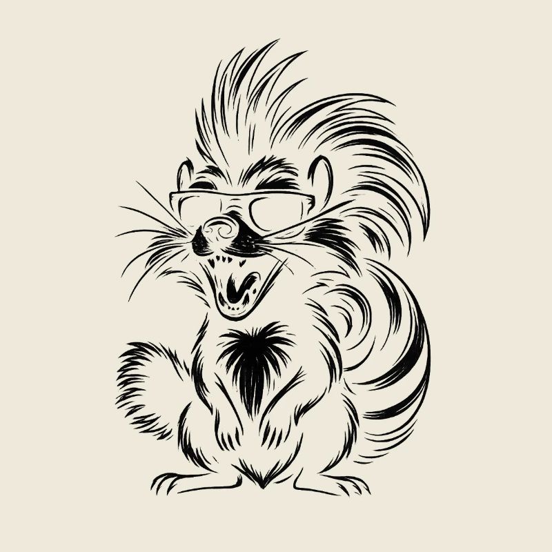 Punk Skunk avec des lunettes de soleil