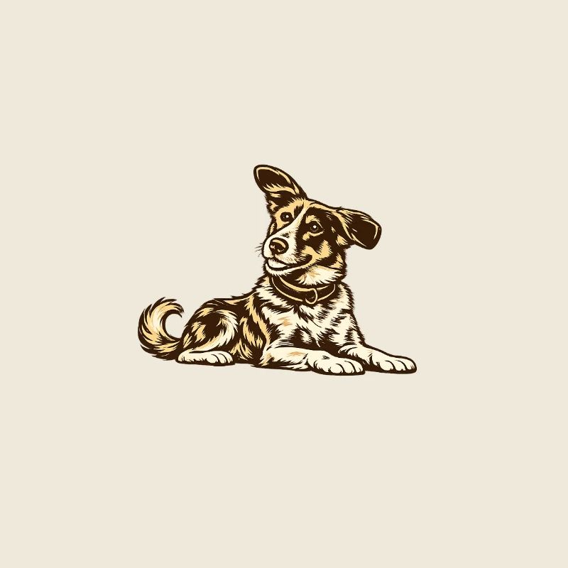 Karamellfarbener Hund liegend