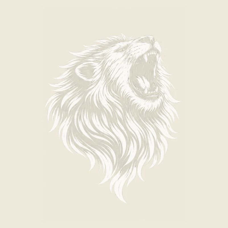 Roaring Lion – Art vectoriel monochrome