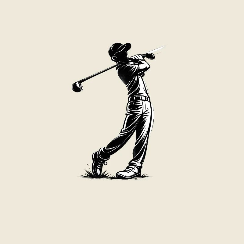 Golfer im Schwung Schwarzweiß