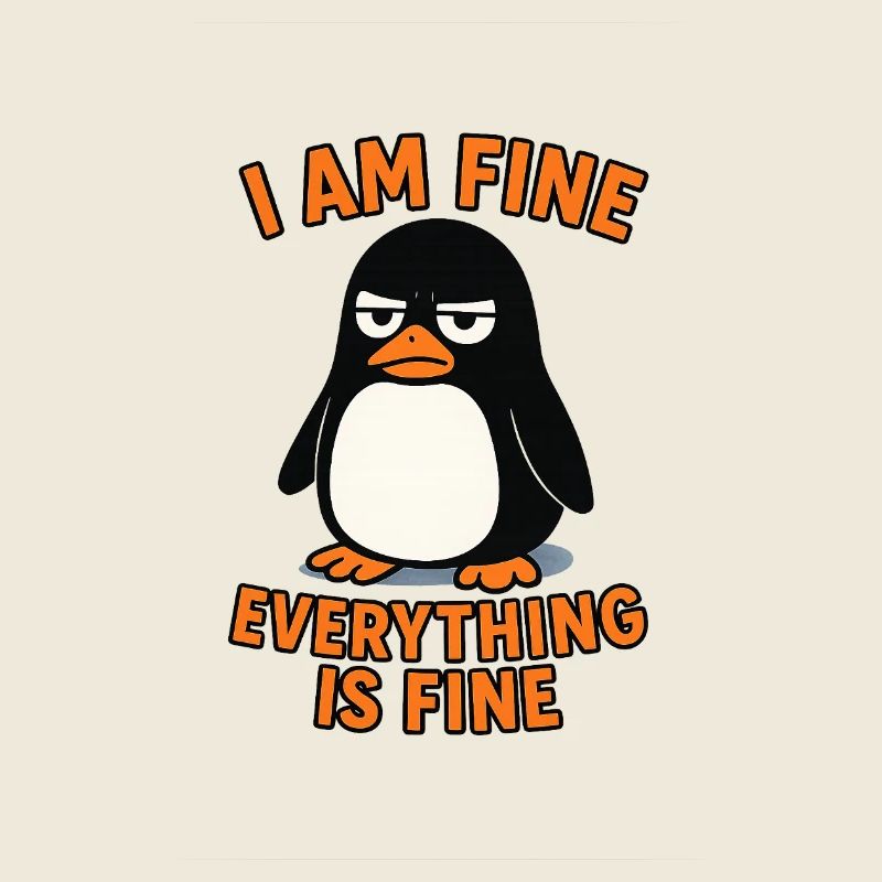 Calm penguin everything is fine