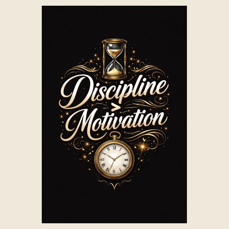 Discipline Motivation Horloge Dorée