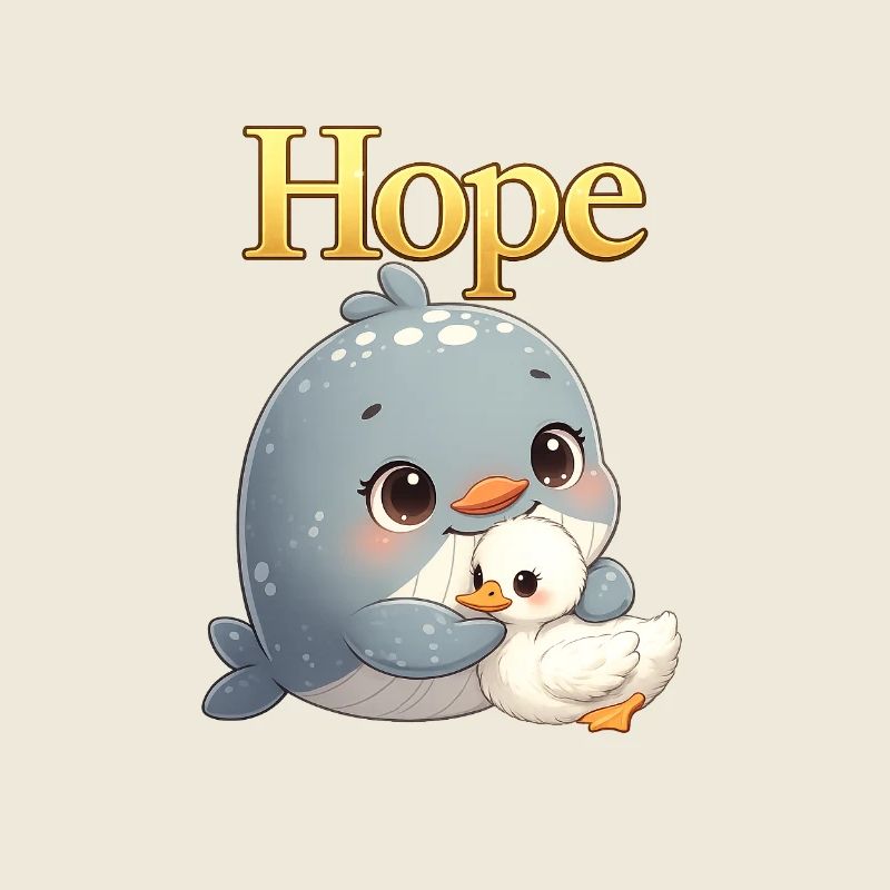 Hoffnungskuscheln: Wal und Küken