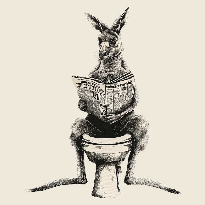 Kangaroo enjoying morning reading