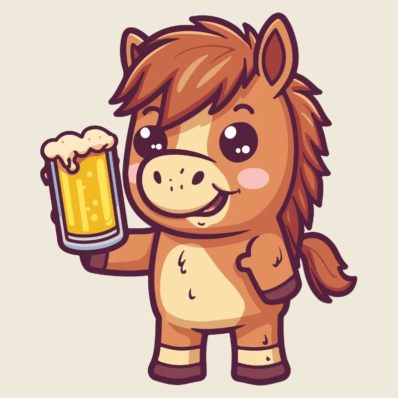 Pferd Bier Comic Party