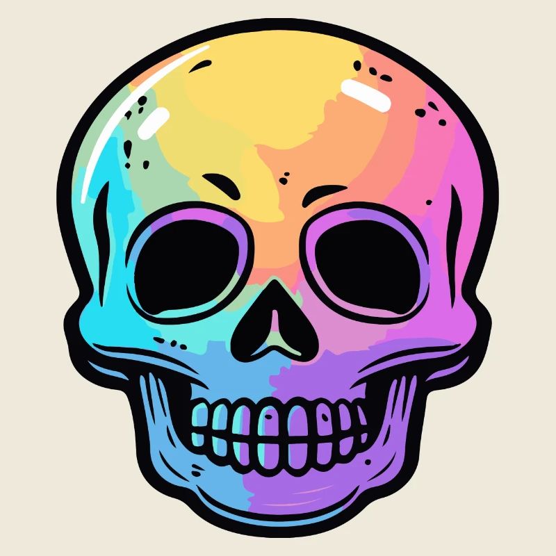 Crâne Halloween Squelette coloré