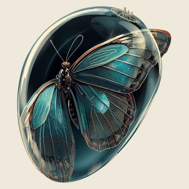 Teal Bubble Butterfly