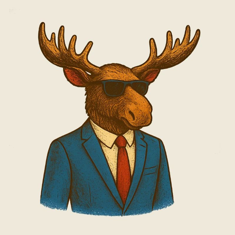 Moose in a suit