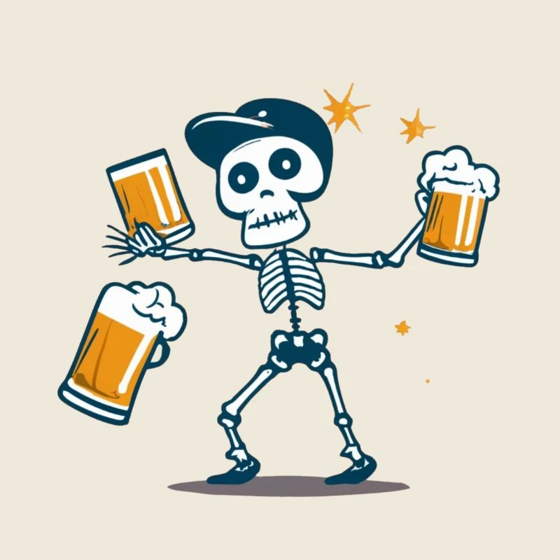 Bier Skelett Toast