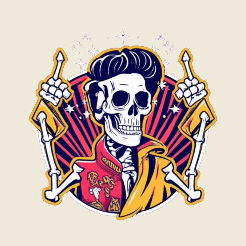 Neon Totenkopf Rockabilly Duell