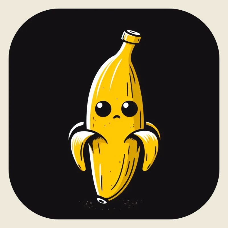 Banane au visage triste et aux grands yeux