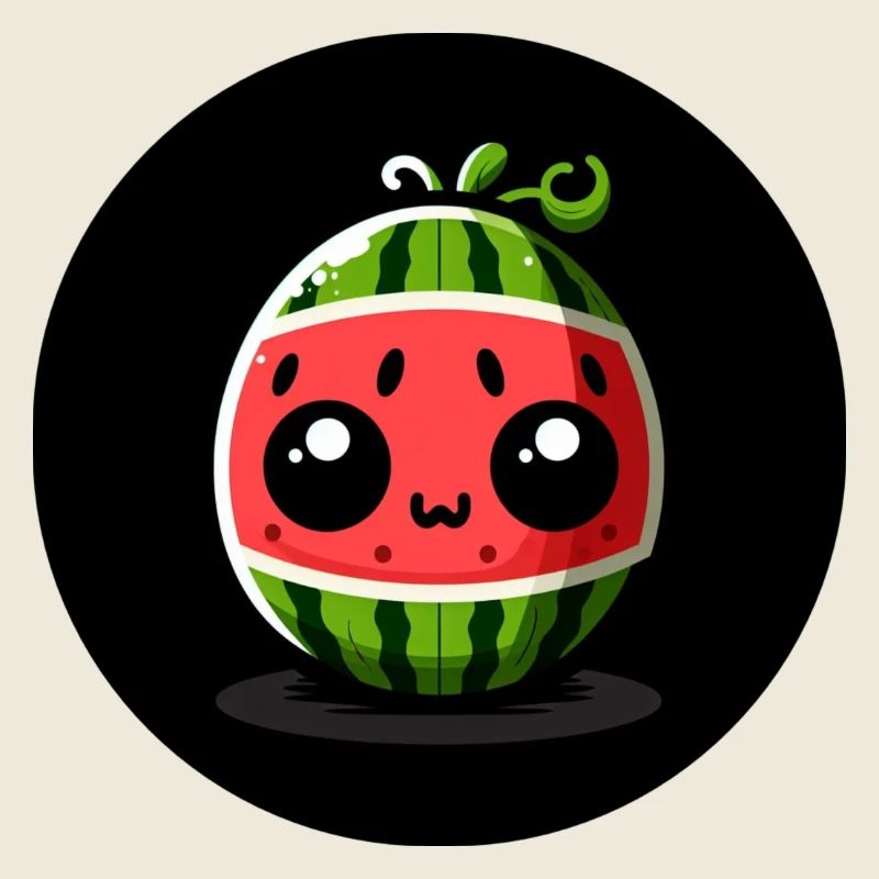 Wassermelone mit großen Augen im Comic Stil