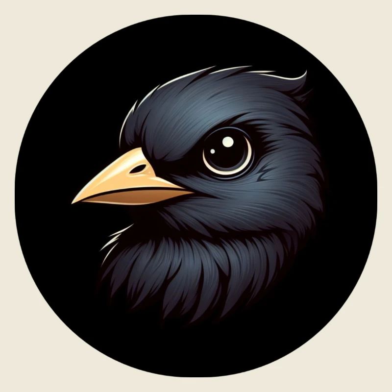 Raven in animation style