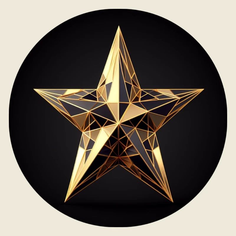 Gold star in polygon design