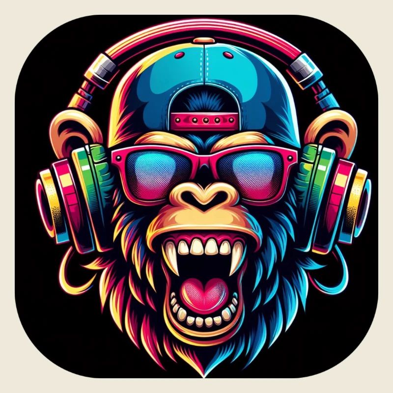 Affe Bunt Zähne Brüllen Cap