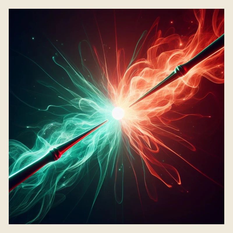 Zwei Zauberstäbe im Kampf