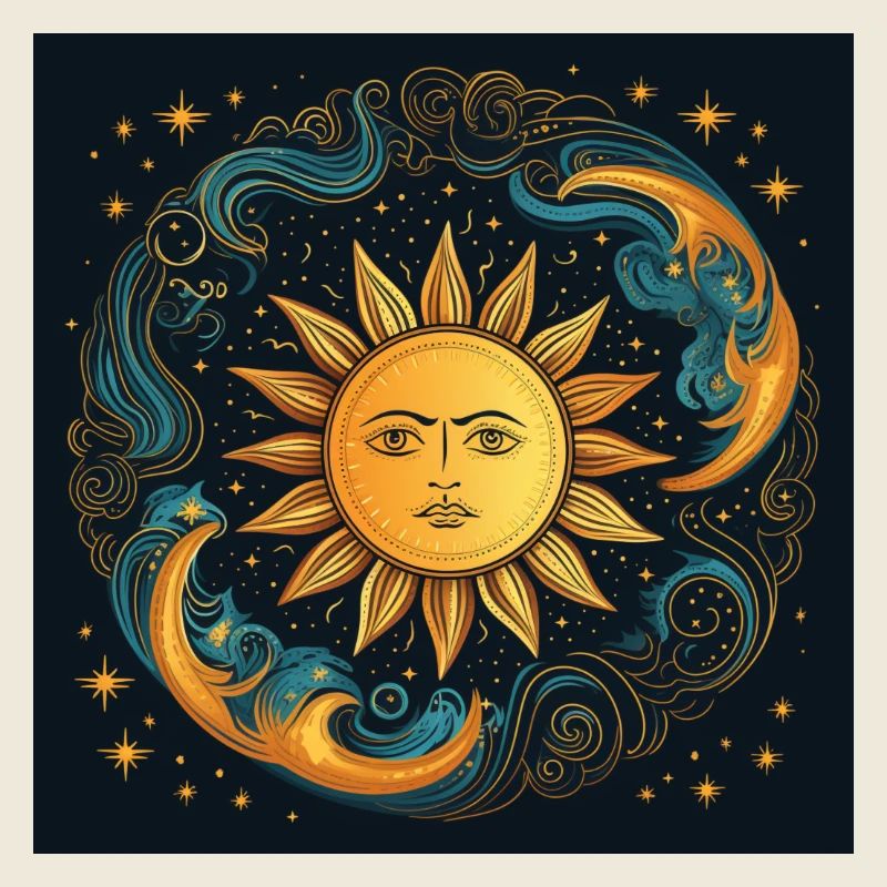 Solar Moon Cycle Cosmic Art