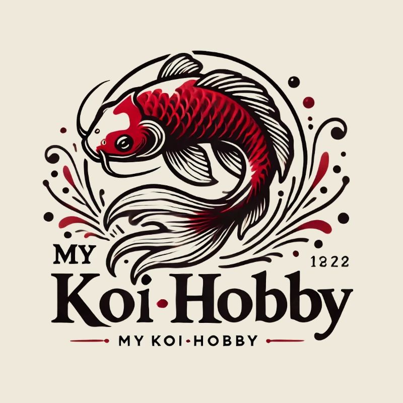 Eleganter roter Koi Fisch mit Wasserwelleneffekt