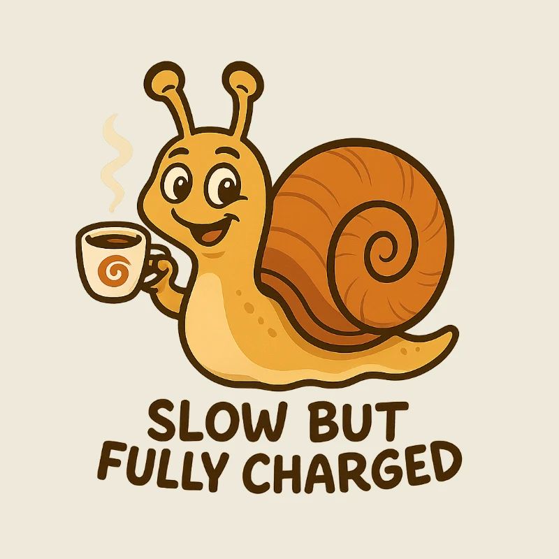 Lustige Schnecke mit Kaffee