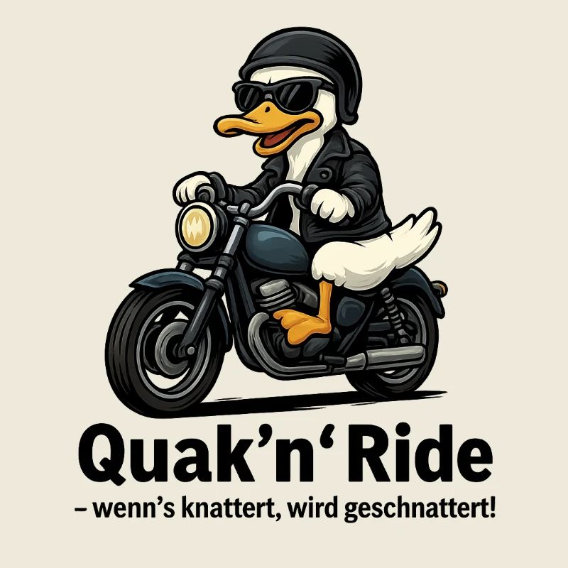 Quak’n’Ride – Canard à moto avec dicton