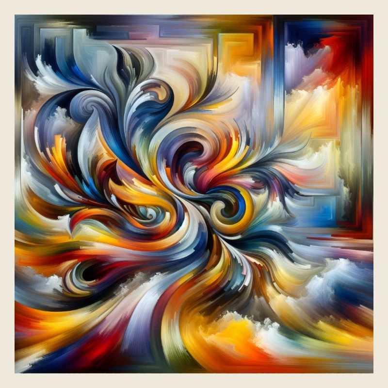 Peinture abstraite tourbillon plume art
