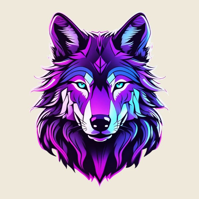 Wolf in neon colors