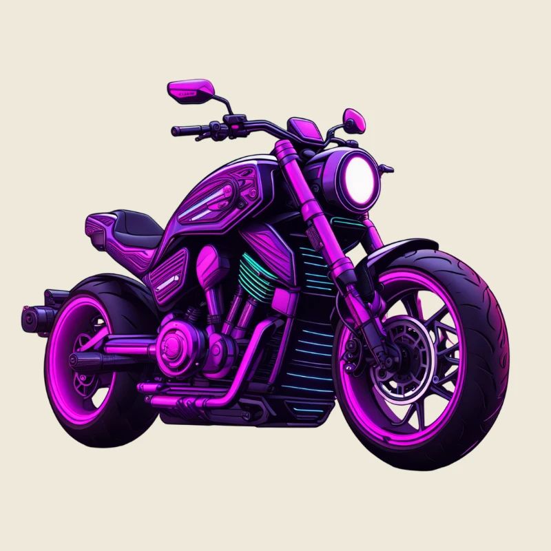 Moto dans le style de tatouage coloré