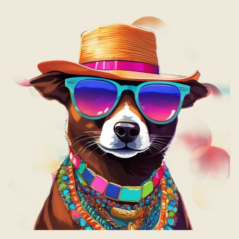 Cool Dog in Summer Style - Hipster Vibes