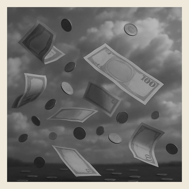 Falling Money Banknotes and Coins Design