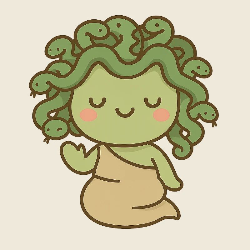 Méduse kawaii mythologique